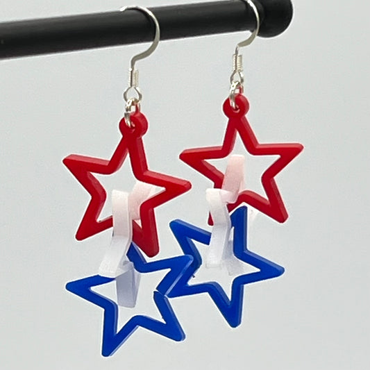 Earrings:  Triple Decker of Stars