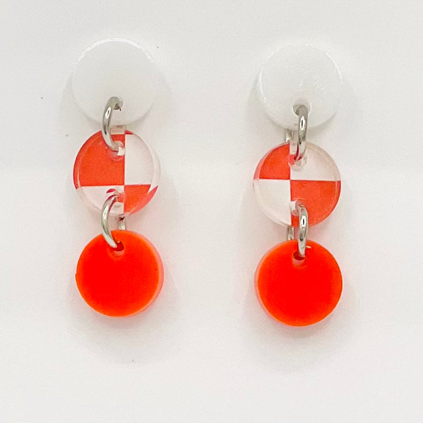 Earrings - Three circle dangle