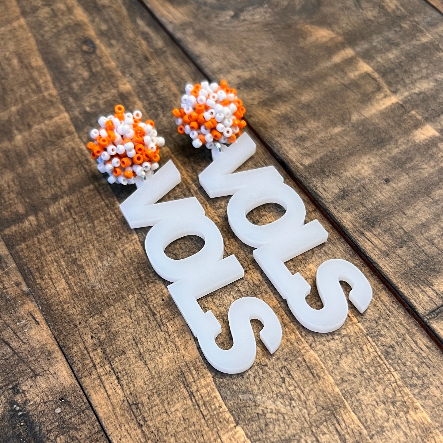 VOL Earrings with Seed Bead Ball