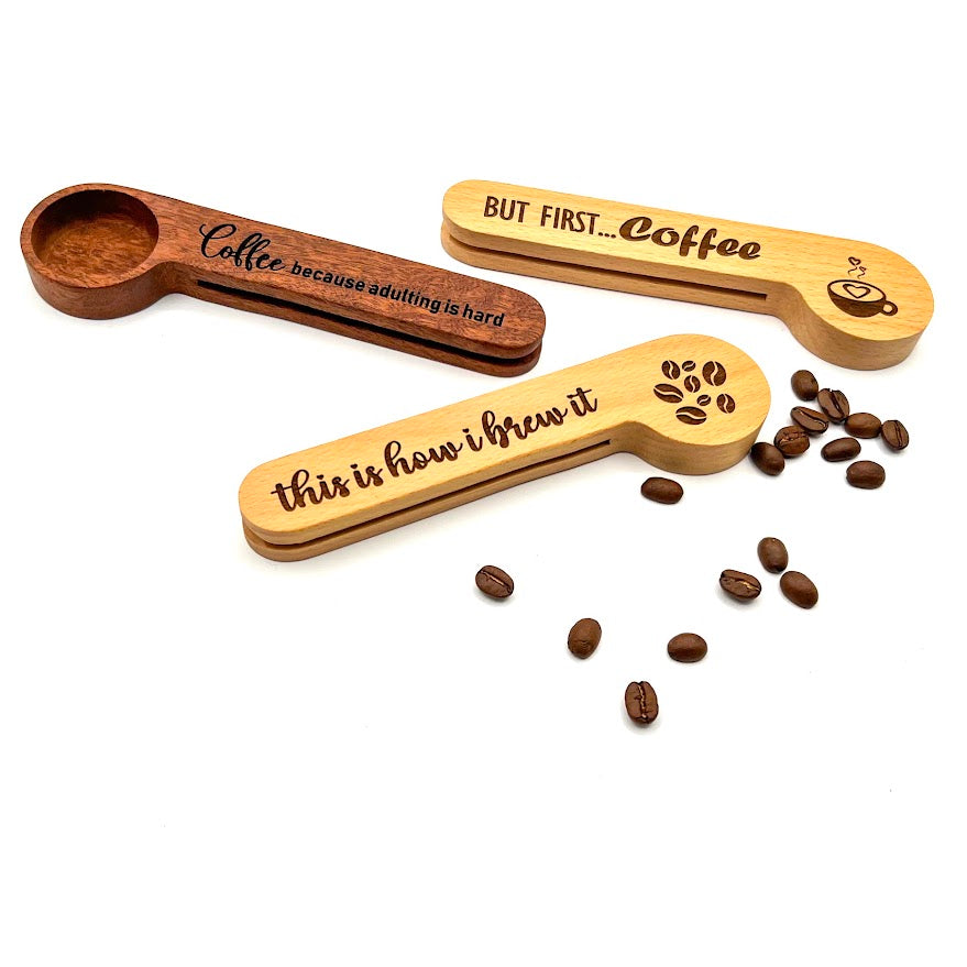 Wooden Coffee Scoop and Clip