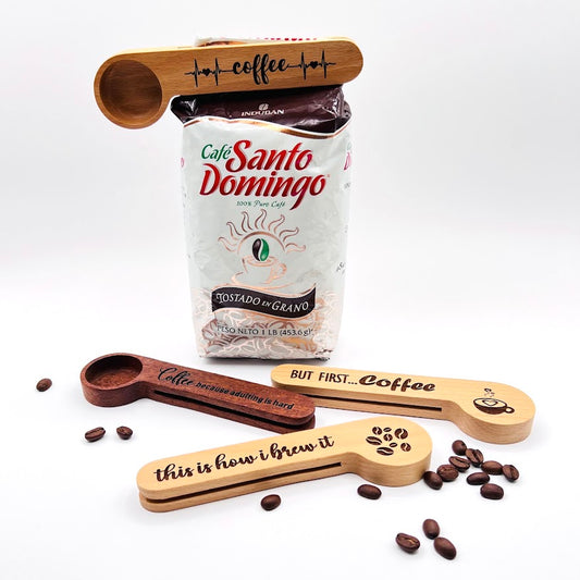 Wooden Coffee Scoop and Clip