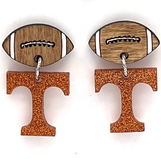 UT inspired Football Earrings